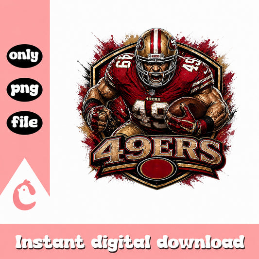 San Francisco 49ers Football Player PNG, NFL Team PNG, Sports PNG