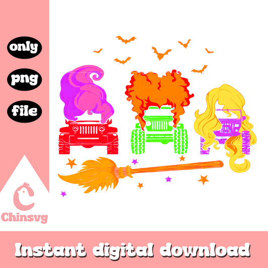 Sanderson sisters colorful png, hocus pocus png, horror characters png