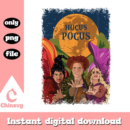 Sanderson sisters film design png, happy halloween hocus pocus png