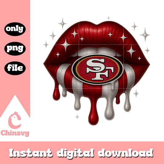 San francisco 49ers lips png, san francisco 49ers logo​ png