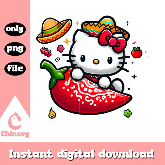 Sanrio hello kitty and mexico chili png, mexico food png