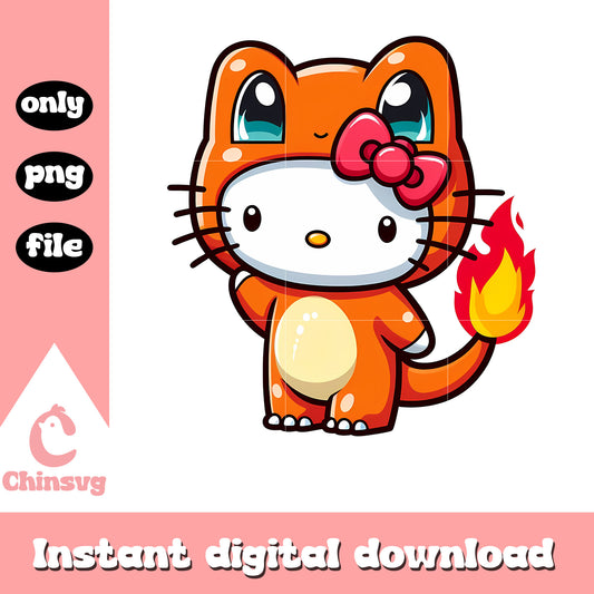 Sanrio hello kitty charmander png, pokemon png, cartoon png