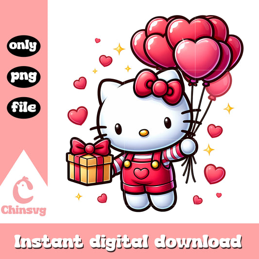 Sanrio hello kitty valentine gift png, valentine's day​ png