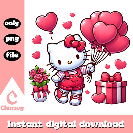 Sanrio hello kitty valentine presents png, valentine's day​ png