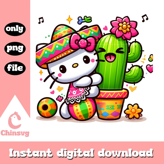 Sanrio kitty and cute cactus png, sanrio characters png