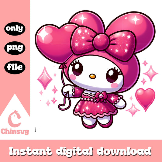 Sanrio my melody happy valentine day png, valentine png, melody png