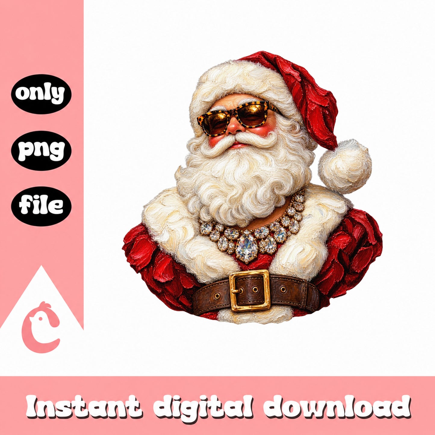 Santa Claus With Sunglasses PNG, Christmas Santa Clipart, PNG File