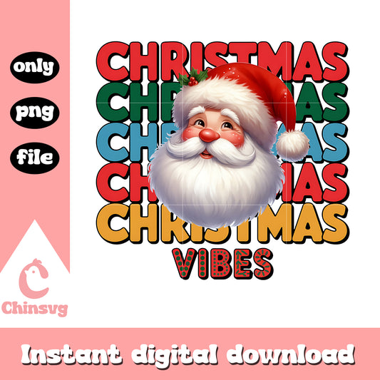 Santa claus face christmas vibes png, christmas vibes​ png