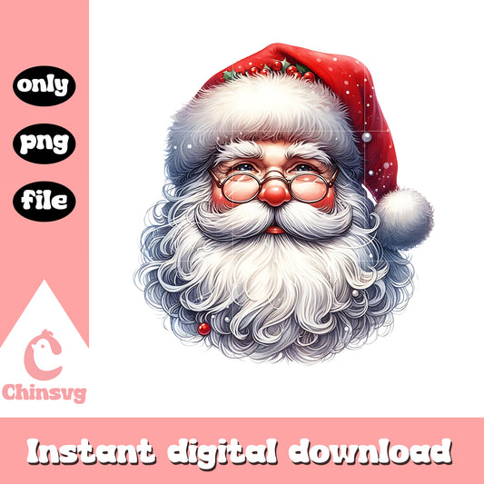 Santa claus face hat chirstmas png, santa claus face​ png