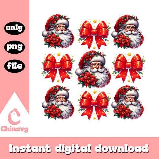 Santa coquette christmas red png, christmas coquette​ png