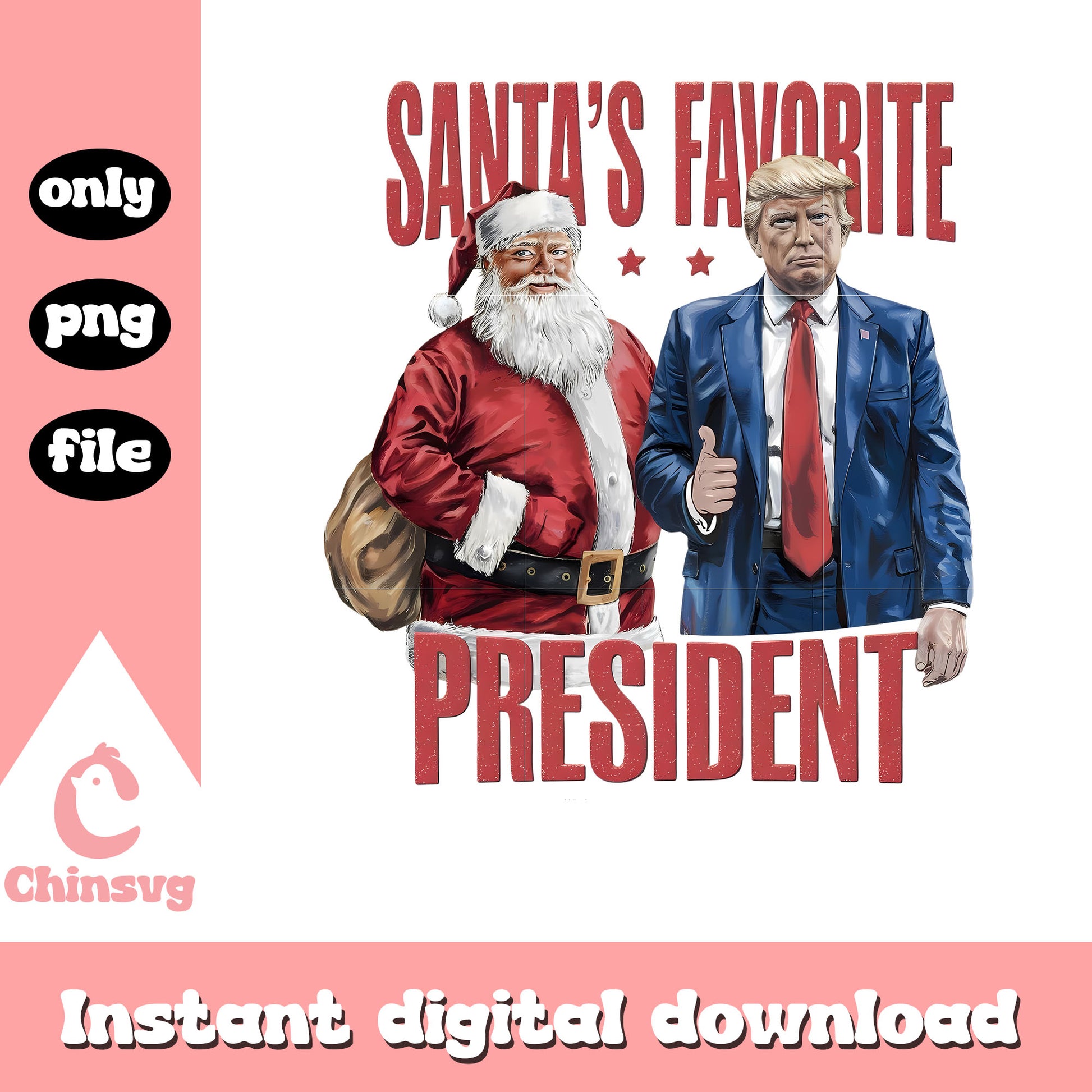 Santa favorite president trump design png, trump santa​ png