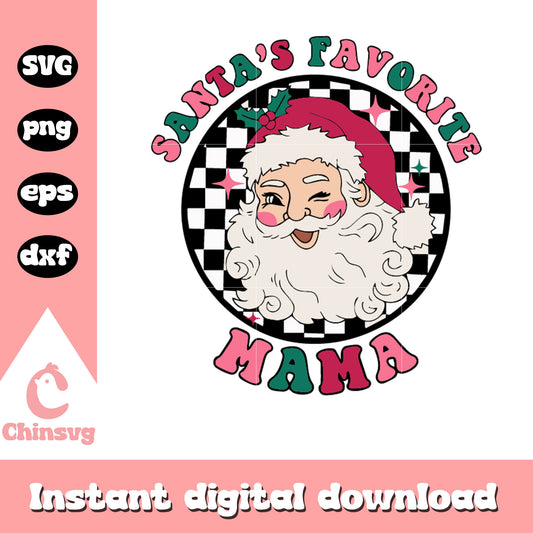 Santa's favorite mama svg, santa claus svg, logo design svg