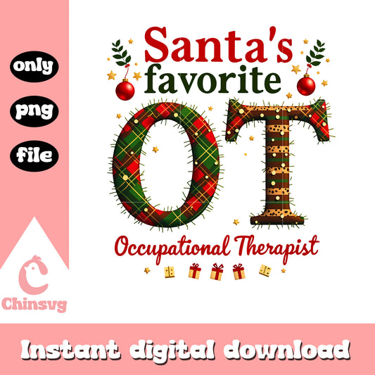 Santa's favorite ot occupational therapist png, christmas png