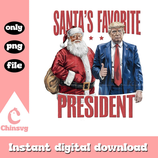 Santa's favorite president funny christmas png, trump president png