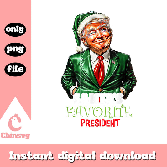 Santa's favorite president trump elf png, trump christmas png
