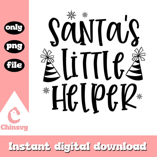 Santa's little helper christmas text png, merry christmas quotes​ png