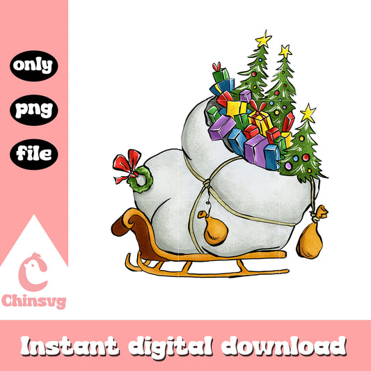 Santa's sleigh christmas gifts png, santa claus png'