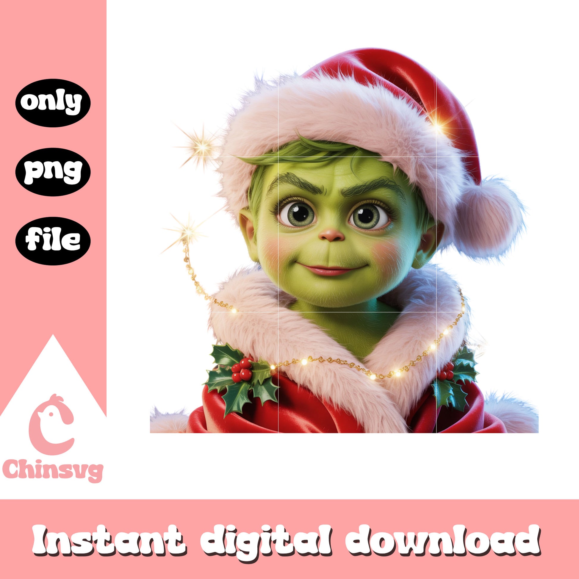 Santa baby grinch christmas design png, grinch christmas images png