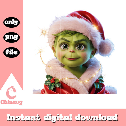 Santa baby grinch christmas design png, grinch christmas images png