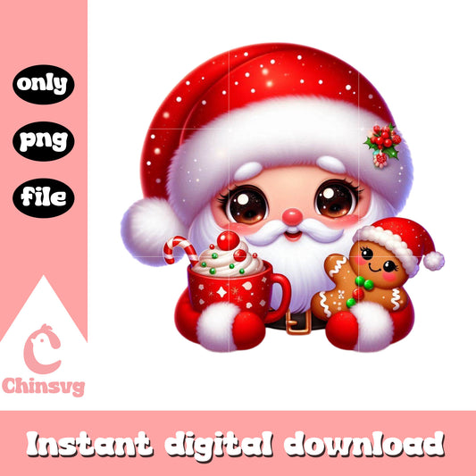 Santa claus and gingerbread png, christmas vacation png