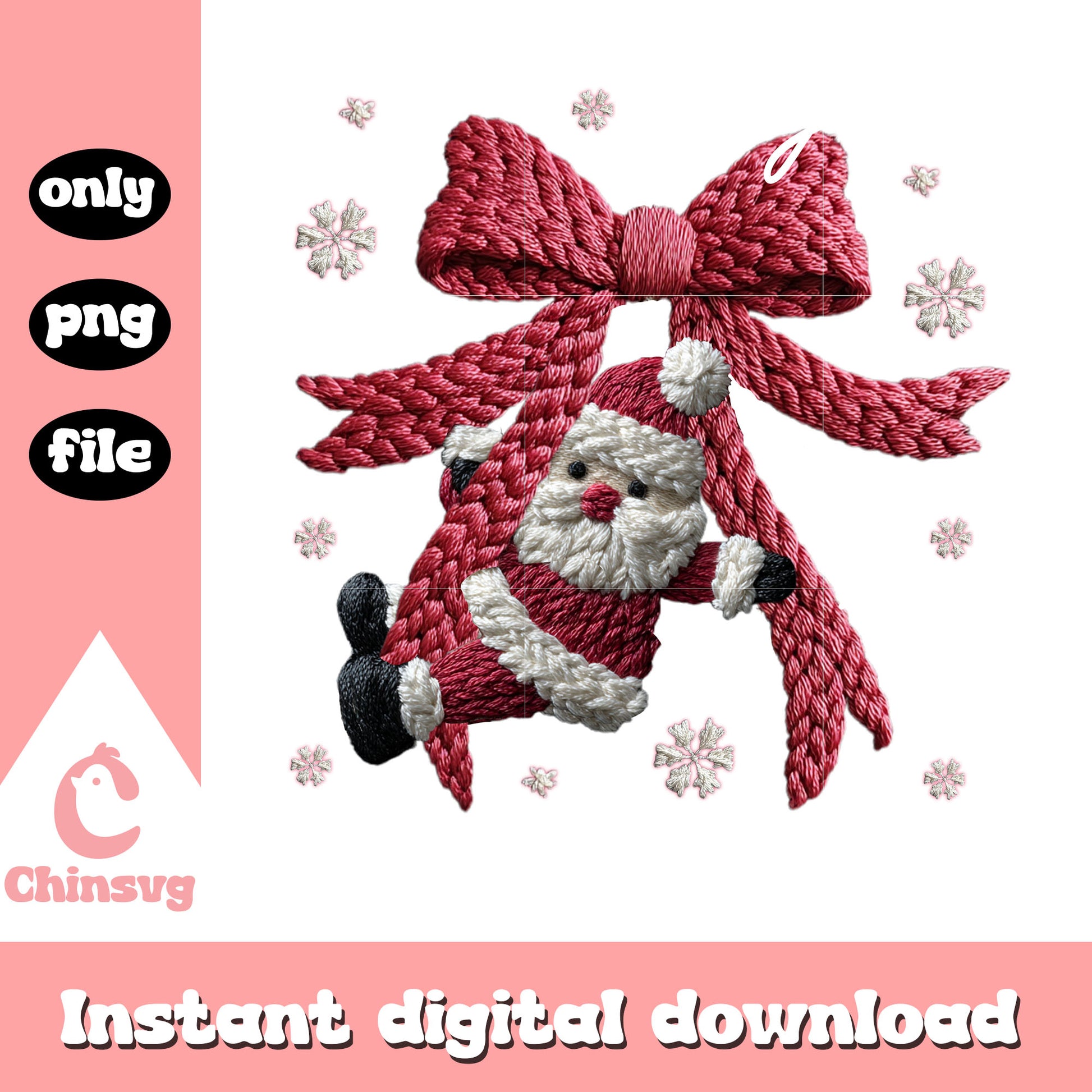 Santa claus christmas bow patchwork png, the santa claus png
