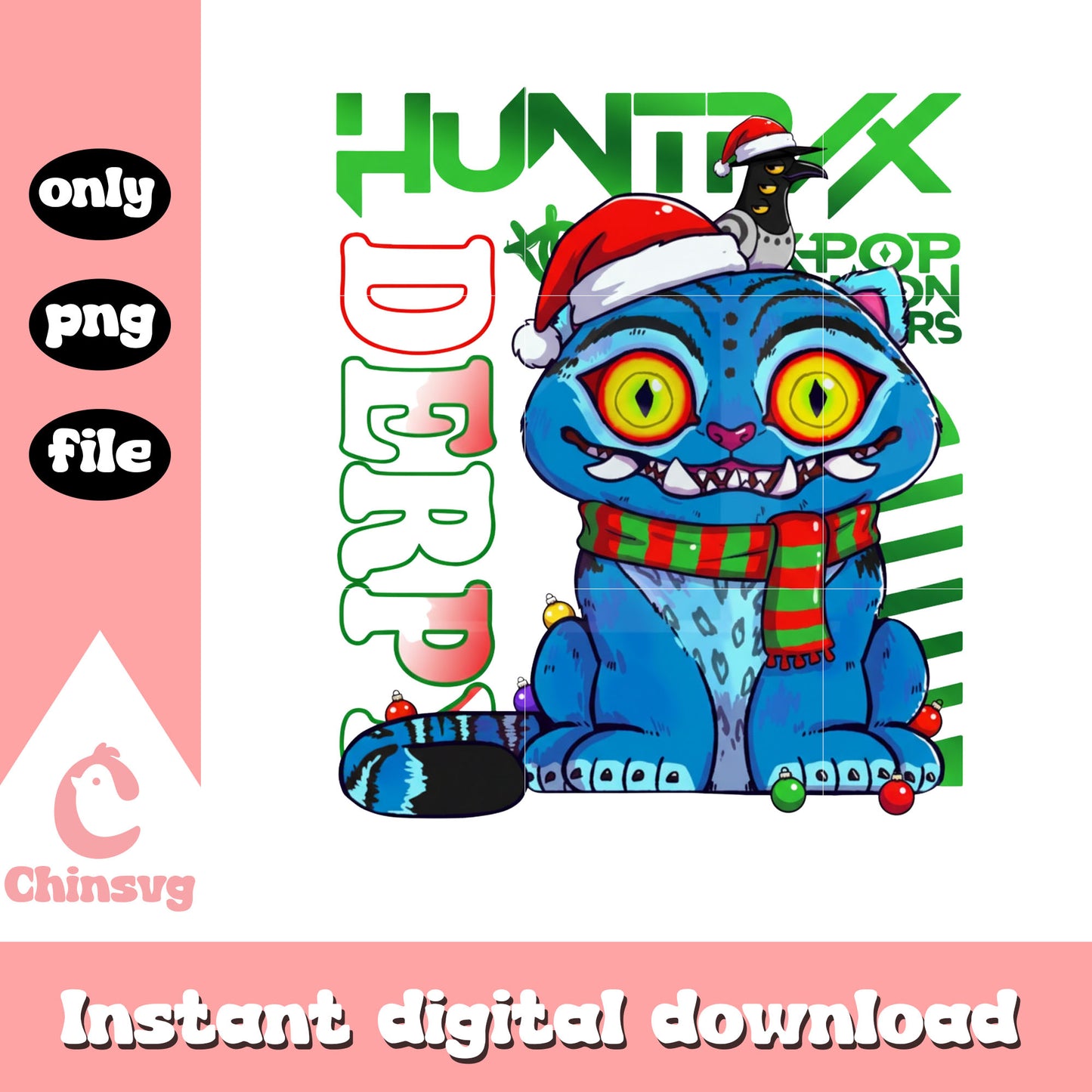 Santa clause derpy tiger kpop xmas day png, xmas images png