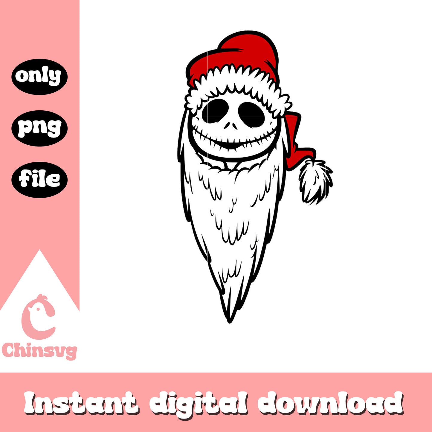 Santa claus jack face design png, christmas decorations png
