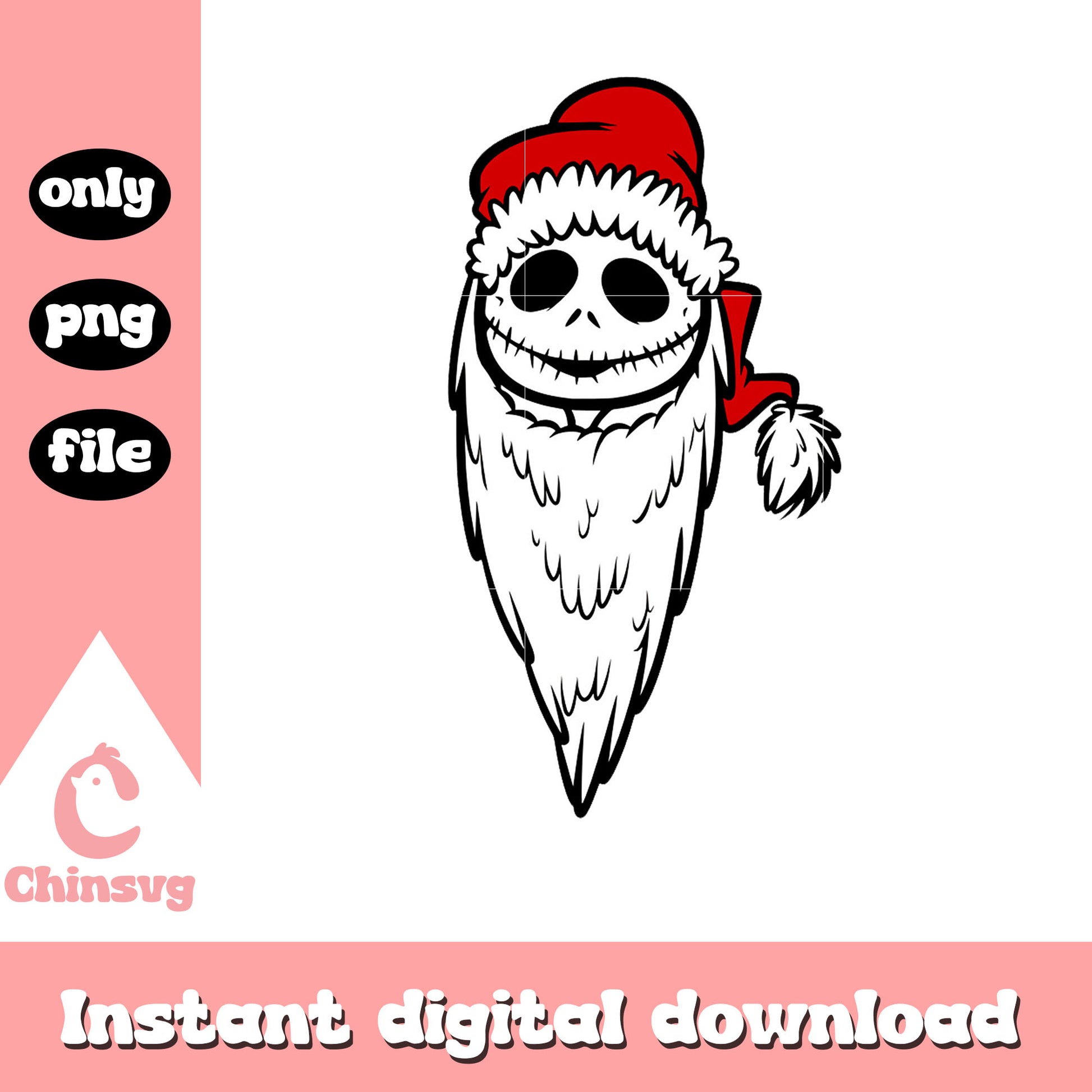 Santa claus jack face design png, christmas decorations png