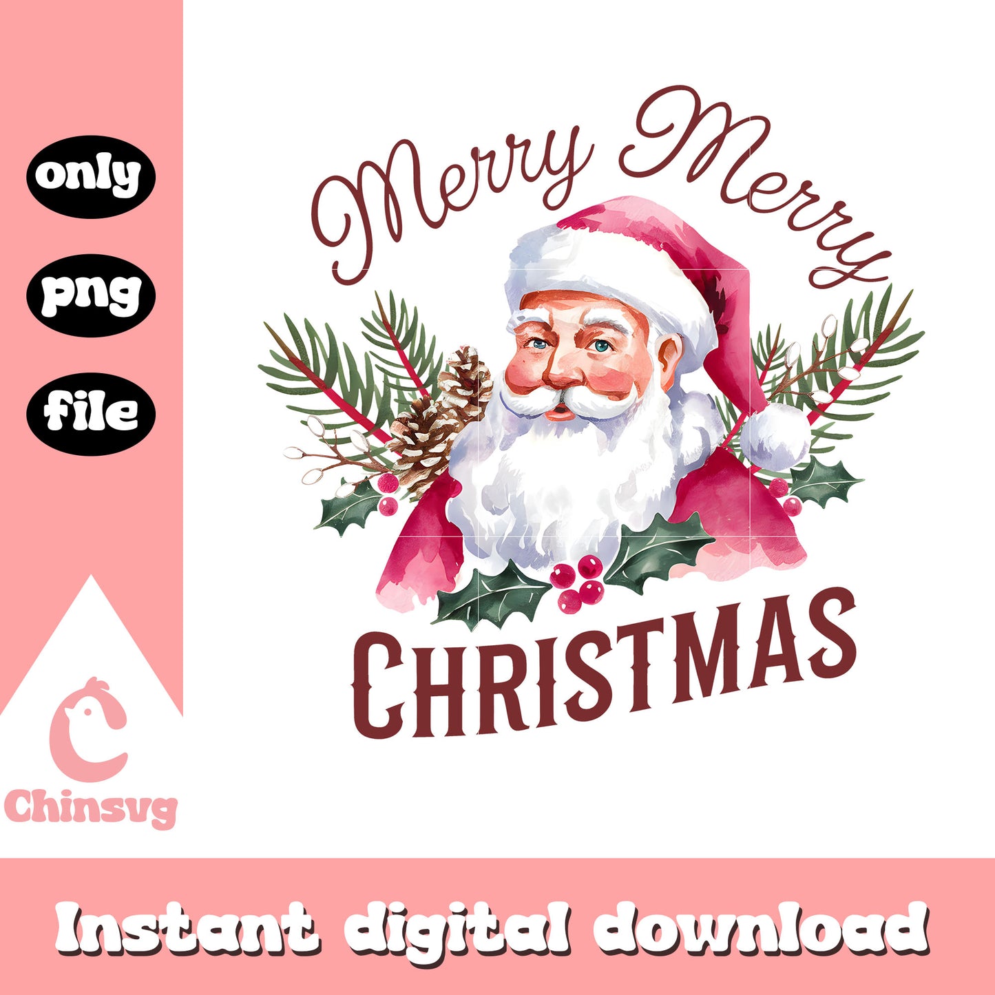 Santa claus merry christmas design png, santa claus movie png
