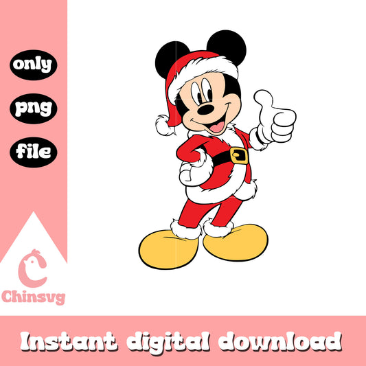 Santa claus mickey mouse design png, mickey mouse santa png