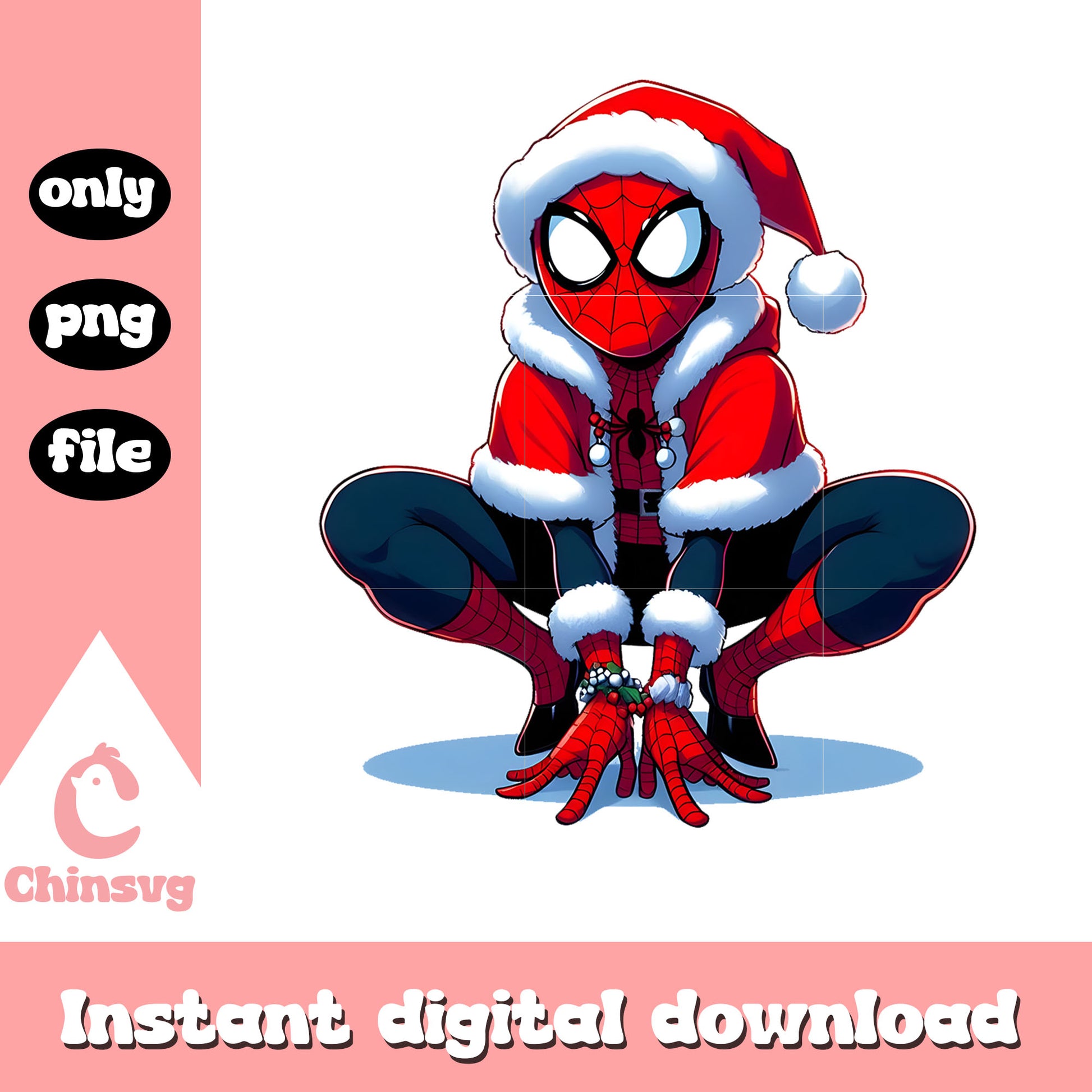 Santa claus spiderman posing design png, spider man png