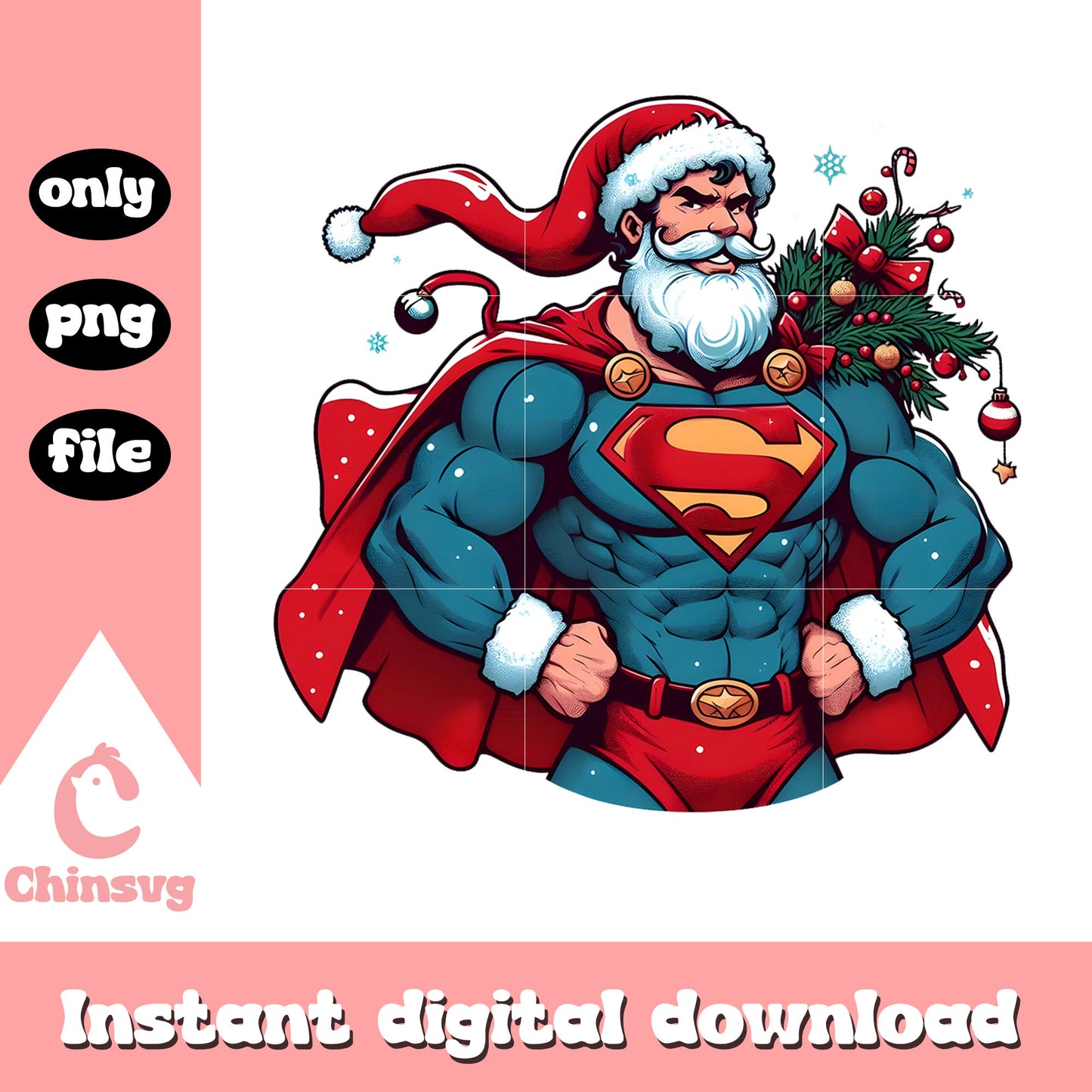 Santa claus superman design png, when is christmas png
