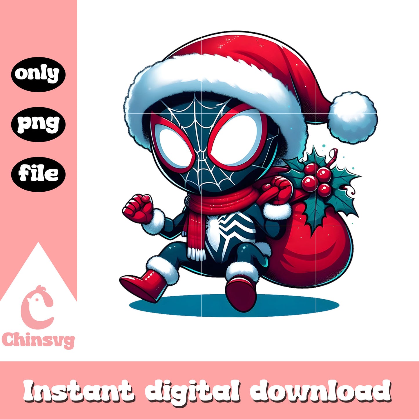Santa claus venom and christmas gift png, christams present png