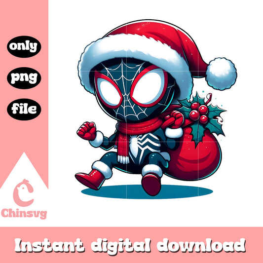 Santa claus venom and christmas gift png, christams present png