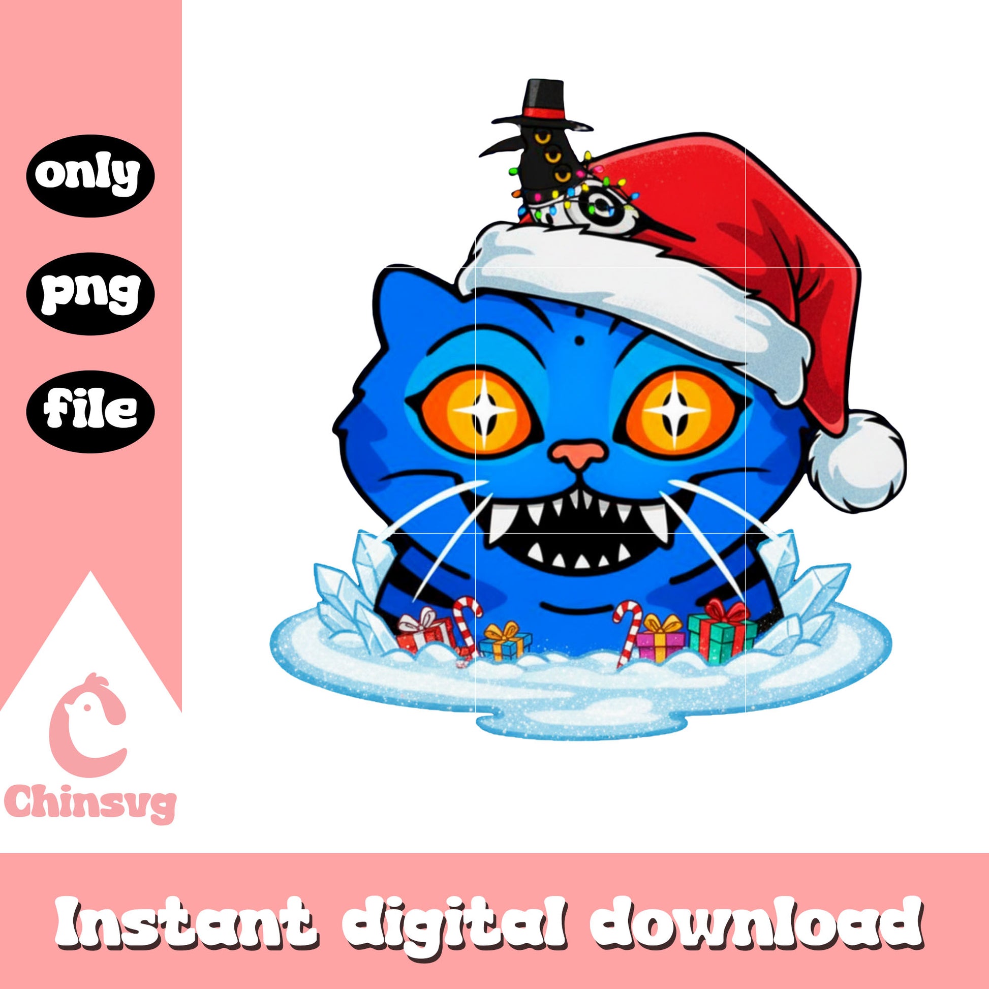 Santa derpy head christmas design png, merry christmas images png 