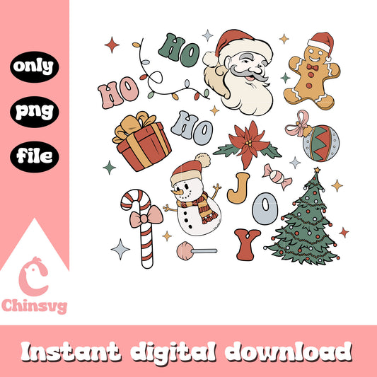 Santa face ho ho ho joy christmas png, santa claus face png