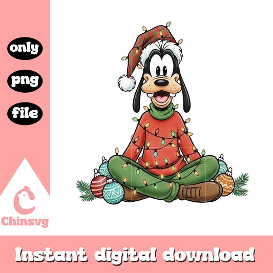 Santa goofy disney christmas balls png, disney goofy png