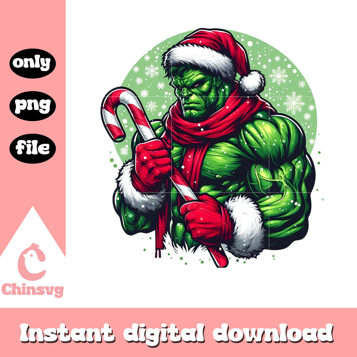 Santa hat hulk hand christmas candy cane png, hulk marvel png
