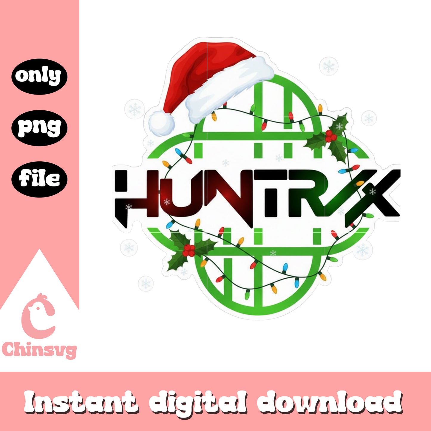 Santa hat xmas kpop huntrix logo design png, kpop logos png
