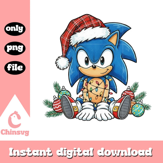 Santa sonic christmas balls png, sonic the hedgehog png