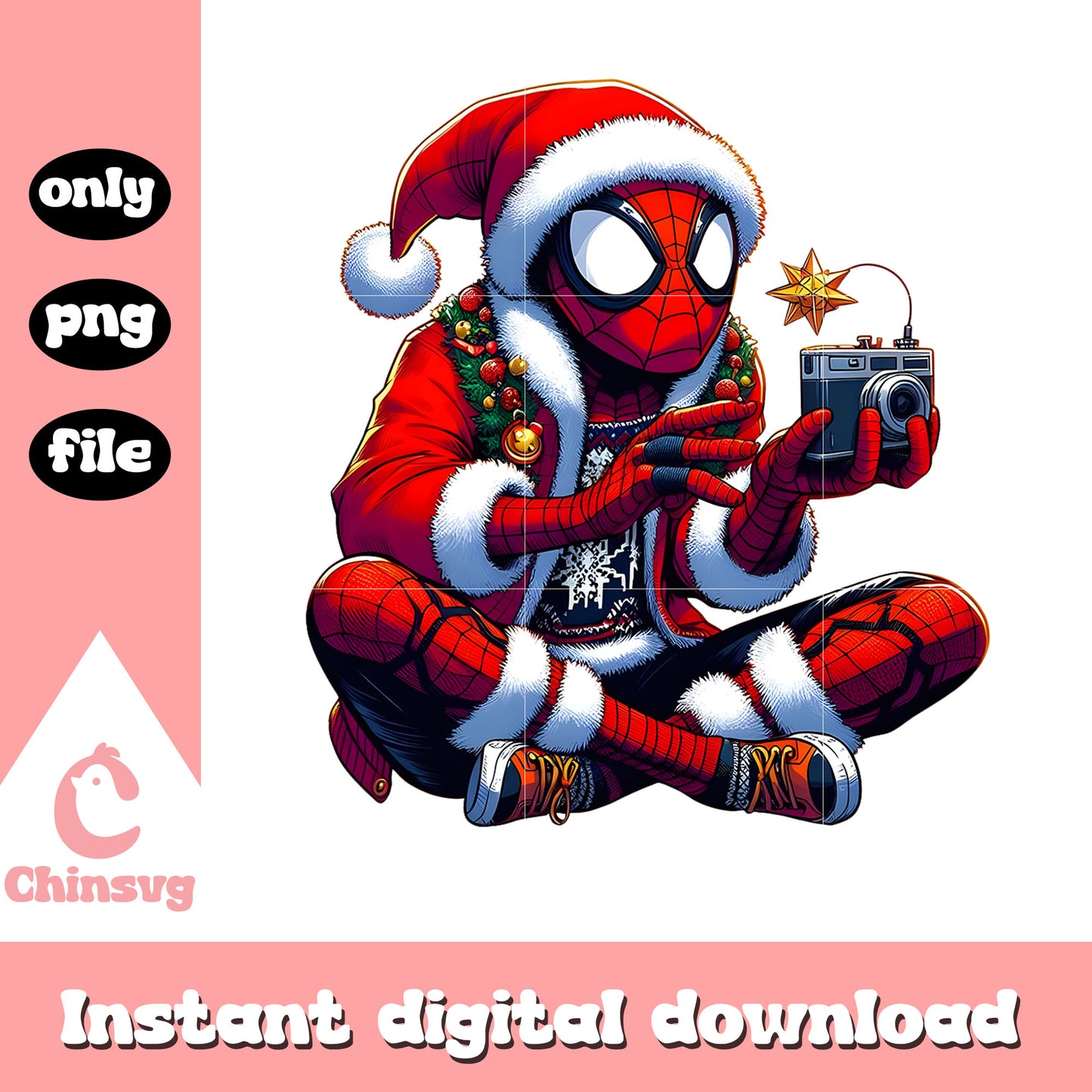 Santa spider man on christmas png, a christmas carol png