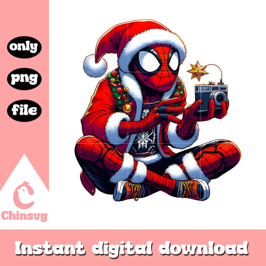 Santa spider man on christmas png, a christmas carol png