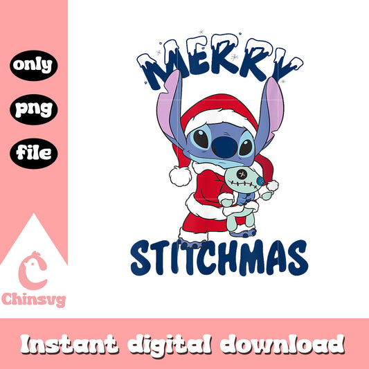 Santa stitch merry stitchmas portait png, lilo y stitch png