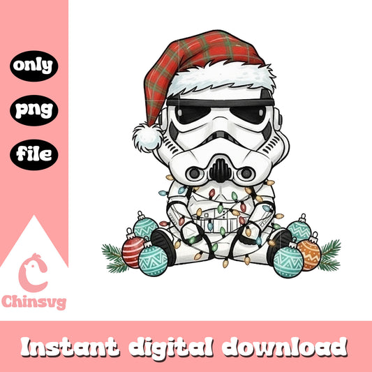 Santa stormtrooper christmas balls png, stormtrooper star wars png