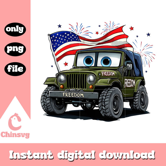 Sarge cars freedom usa flag png, Sarge cars the 4th of july png