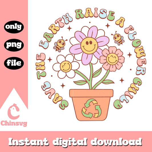 Save the earth raise a flower child png, earth day 2025 png