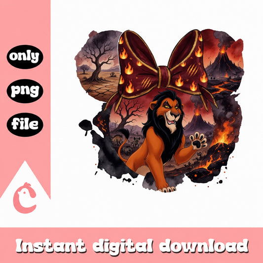 Scar Lion King Disney Villain PNG, Mickey Ears Bow PNG, Disney PNG