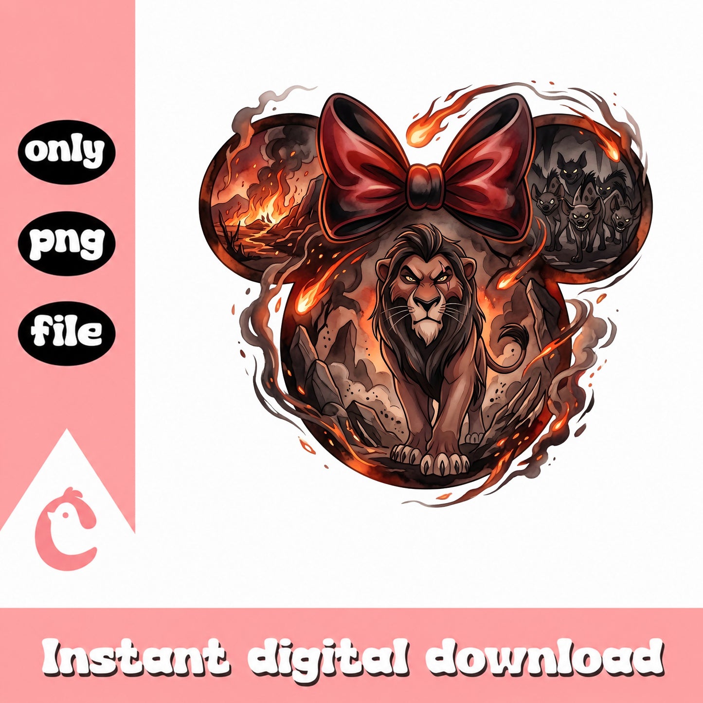 Scar Lion King Mickey Ears PNG, Disney Villain PNG, Lion King PNG