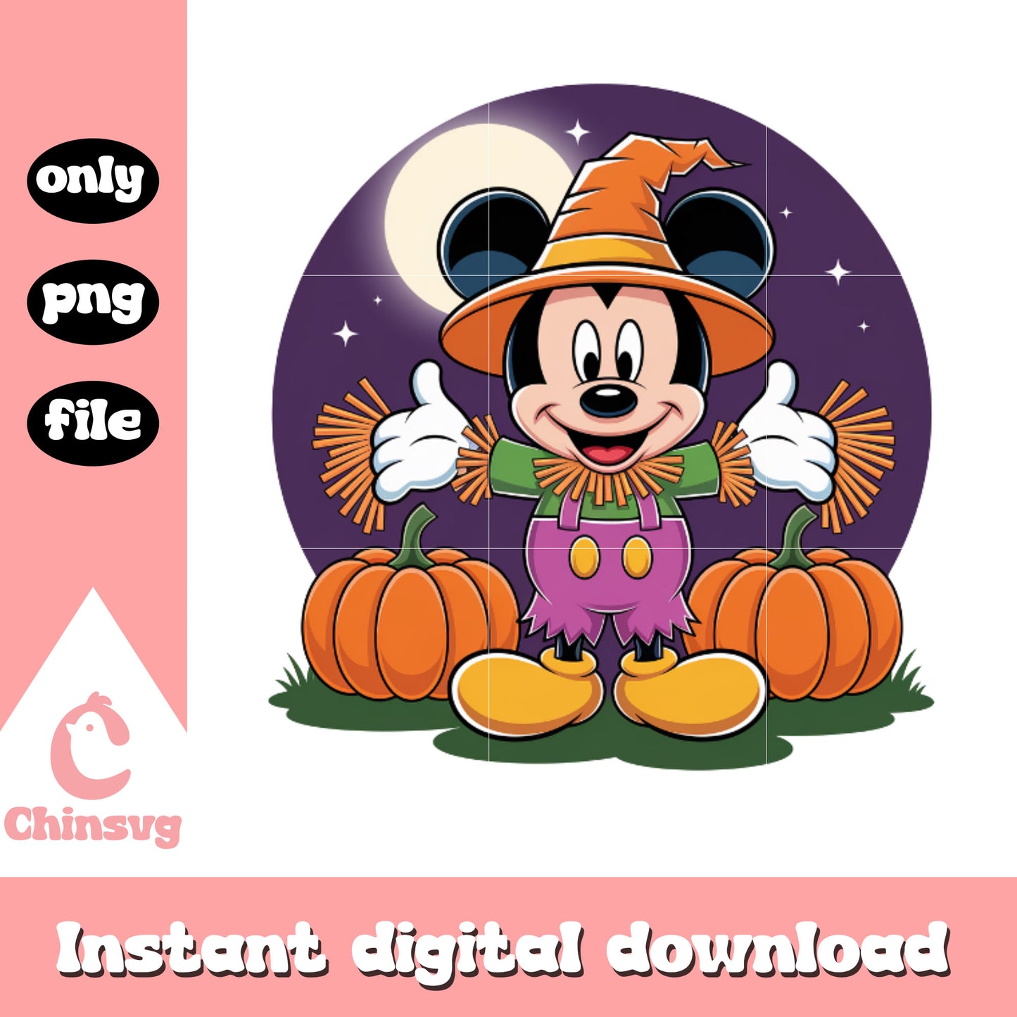 Scarecrow mickey halloween costume png, halloween background png