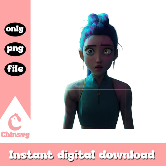 Scared rumi face design png, rumi character png, huntrix png